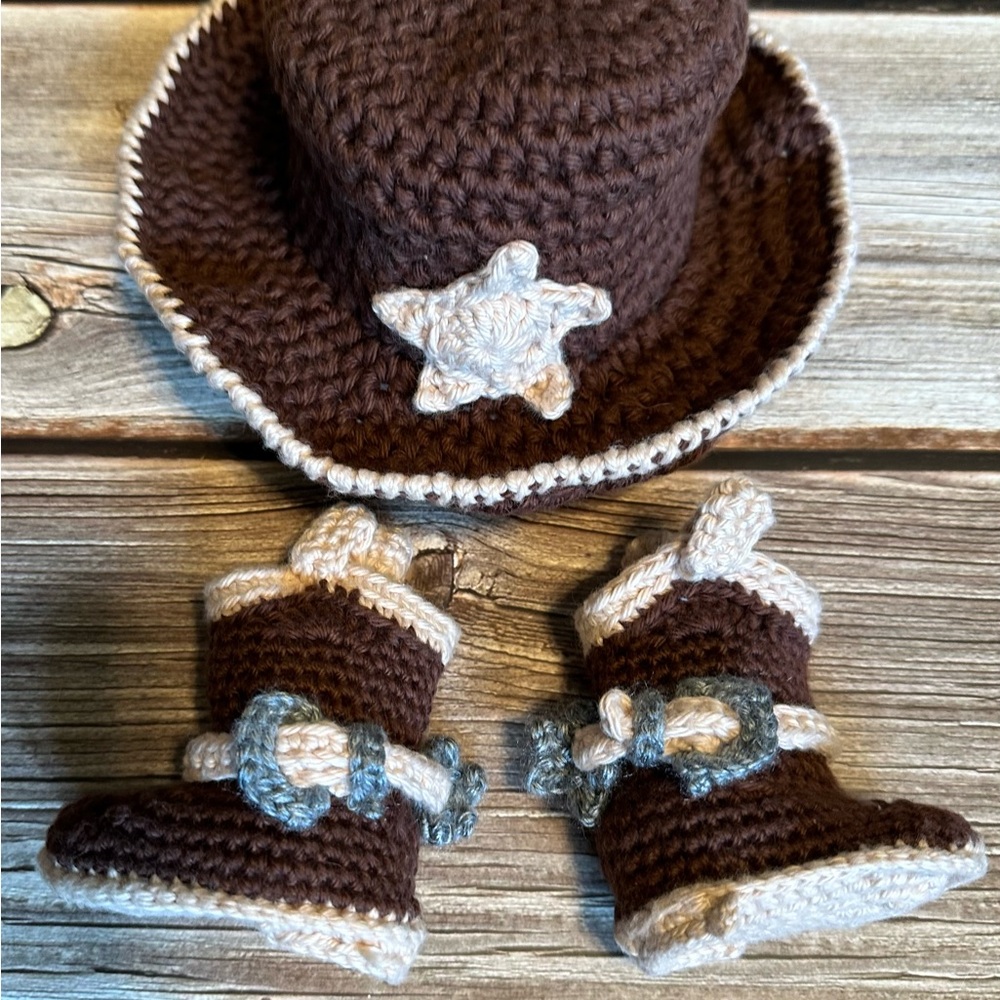 Brown and Cream Western Style Hat